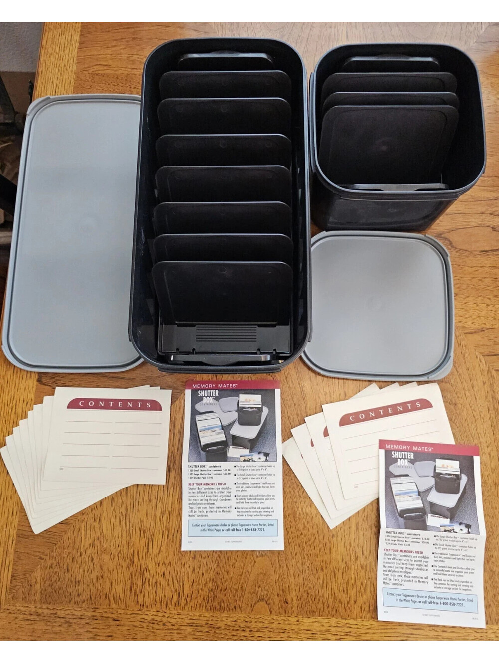 2 NEW Tupperware Memory Mates Shutter Boxes for Photos/Recipes UNUSED 1718 1620